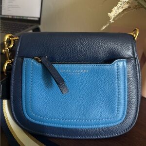 Marc Jacobs Navy and Sky Blue Crossbody Bag